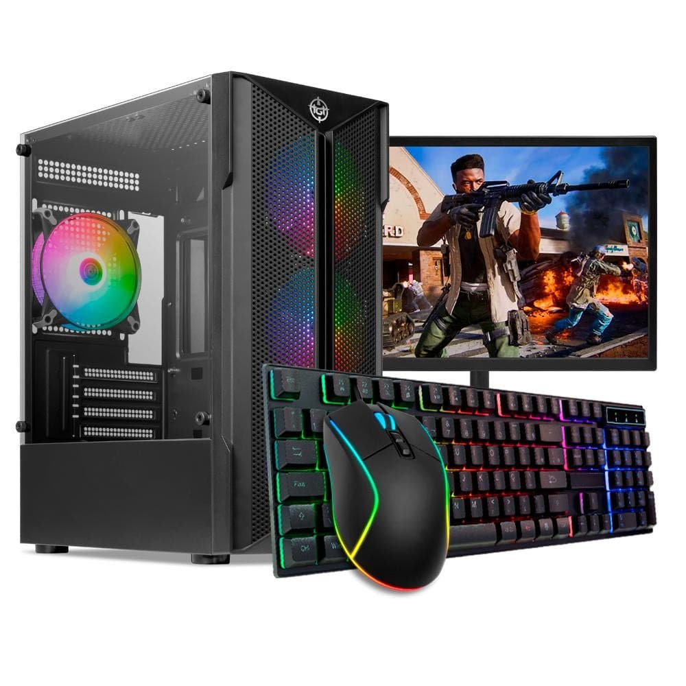 PC Gamer Barato Completo, Intel Core i5, GT 610 2GB, 16GB DE RAM, SSD 240GB, Monitor + Adaptador WI-FI