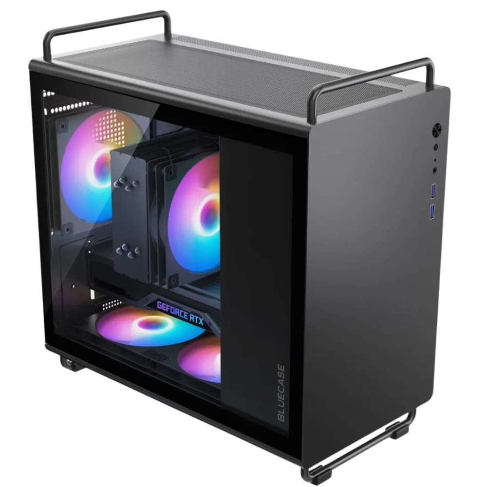 Gabinete Gamer BG-056 Tiny Preto – Vidro Temperado, USB 3.0, Micro-ATX/Mini-ITX, Sem Fonte e Cooler