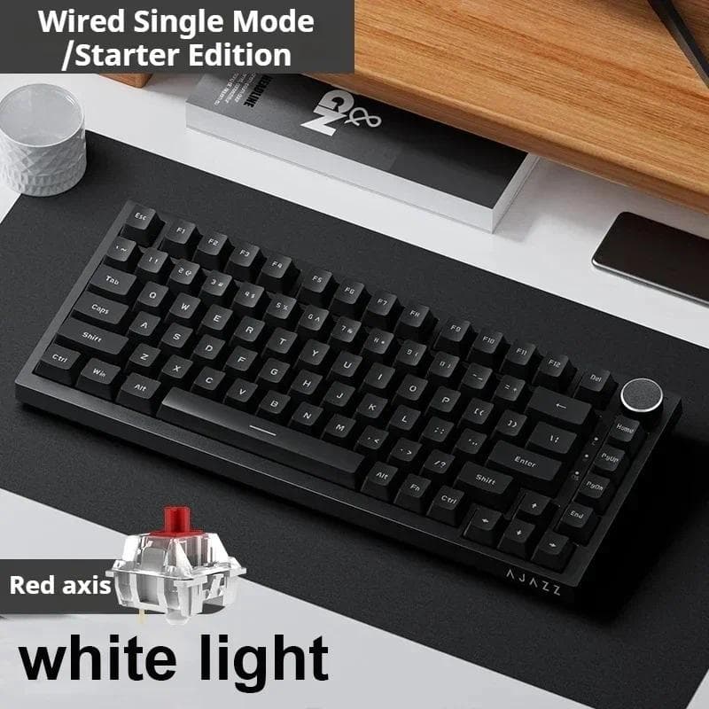 Ajazz Ak820 teclado mecânico com fio botão multifuncional baixo latência jogo escritório computador jogador acessórios