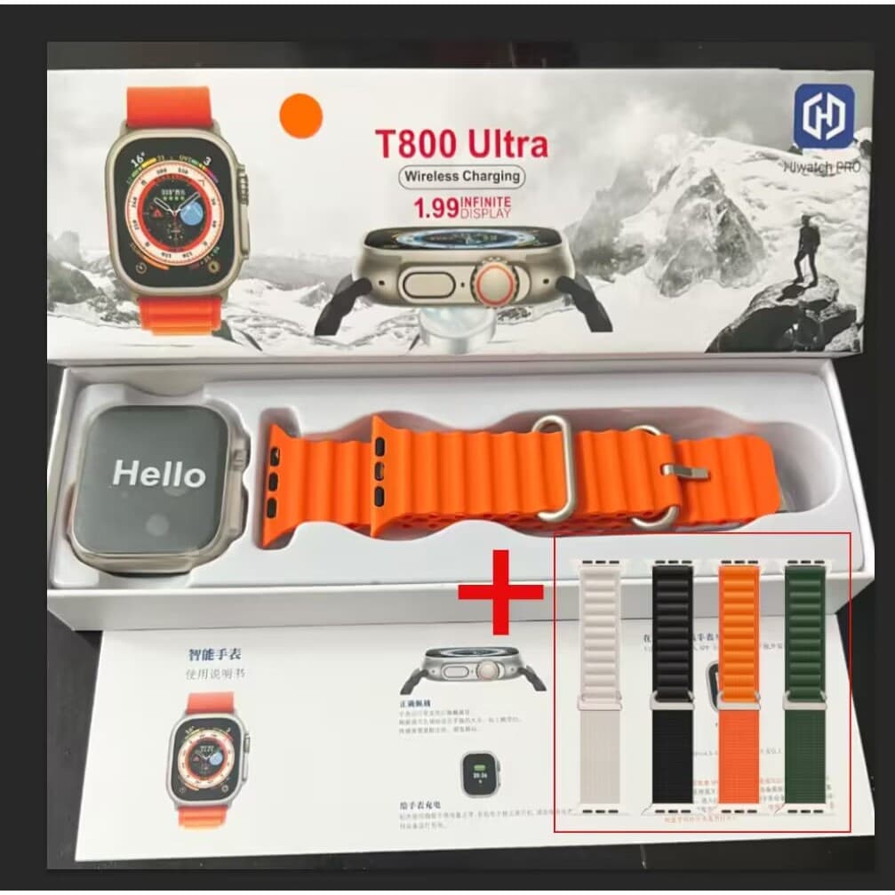 2026 Nova Série 8 Relógio T800 Ultra Smart Watch Esportivo Sem Fio À Prova D'água T800 Ultra2 MAX