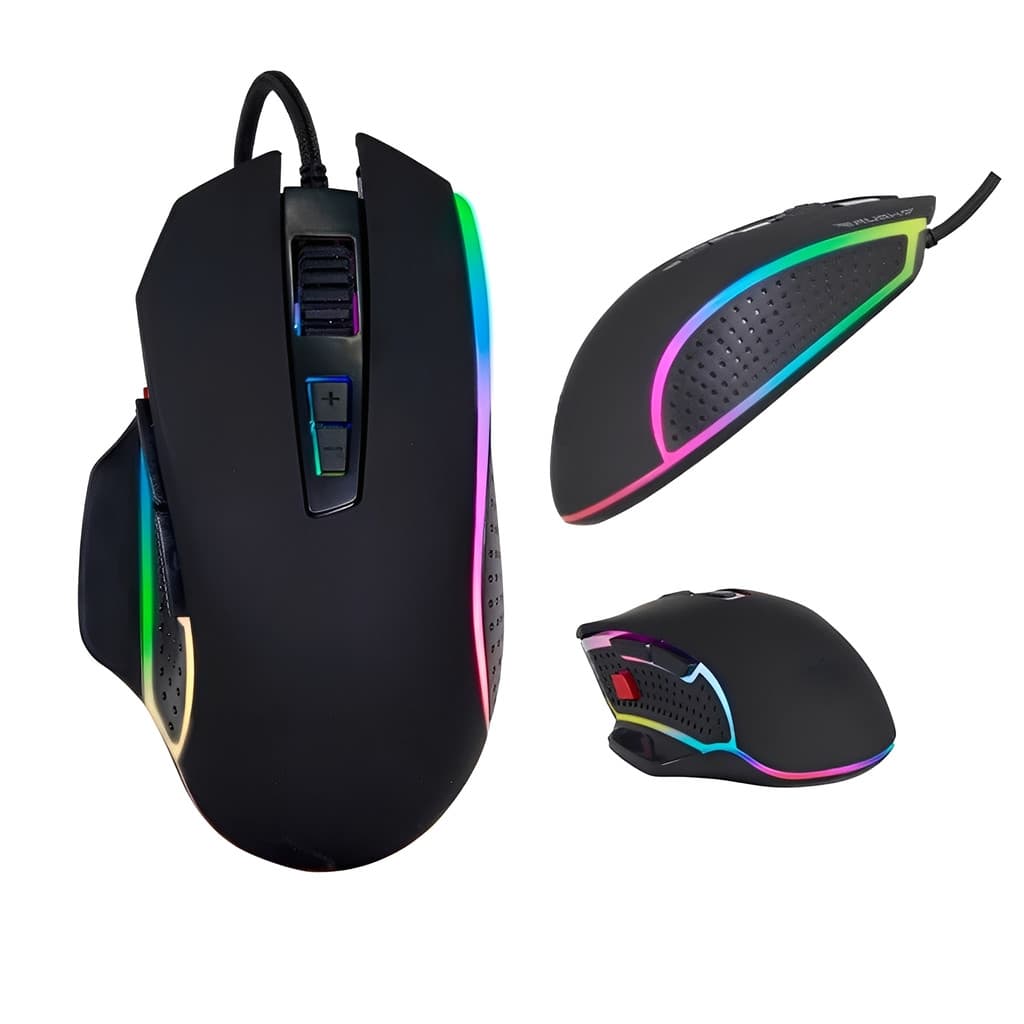 Mouse Knup Gamer Profissional 4800DPI 7 Botões LED Dinâmico Cabo Resistente Perfect para FPS e MOBA