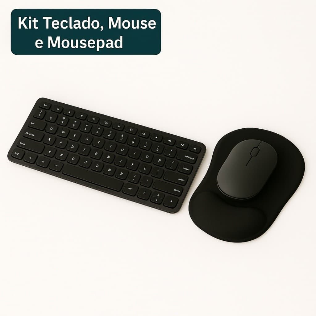 Kit Teclado + Mouse + Mousepad Sem Fio Bluetooth Recarregavel Colorido Computador Tablete Pc iPad