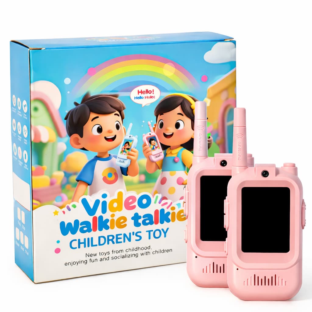 KIT 2 Walkie Talkie Infantil com Vídeo Câmera Comunicação Sem Fio Brinquedo 