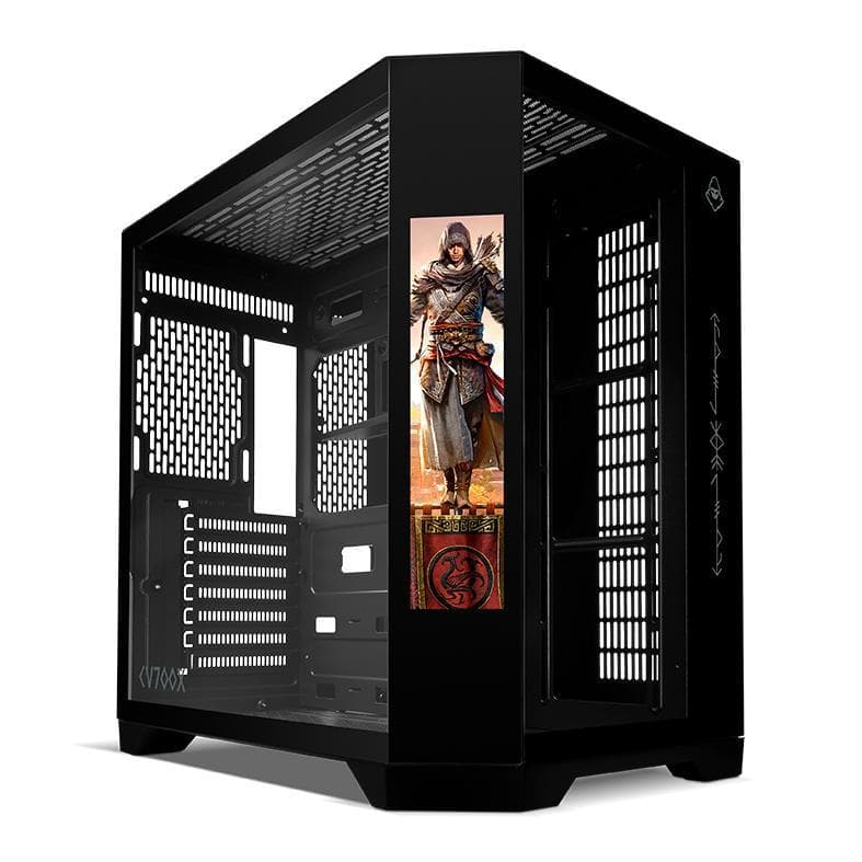 Gabinete Gamer Mancer CV700X, Mid-Tower, Com Tela LCD, Lateral de Vidro, Preto, MCR-CV700X-BK
