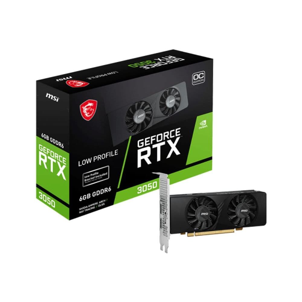 Placa de Vídeo NVIDIA GeForce MSI RTX3050 LOW Profile OC 6GB - 96 Bits - 2 HDMI/1X DP - 912-V812