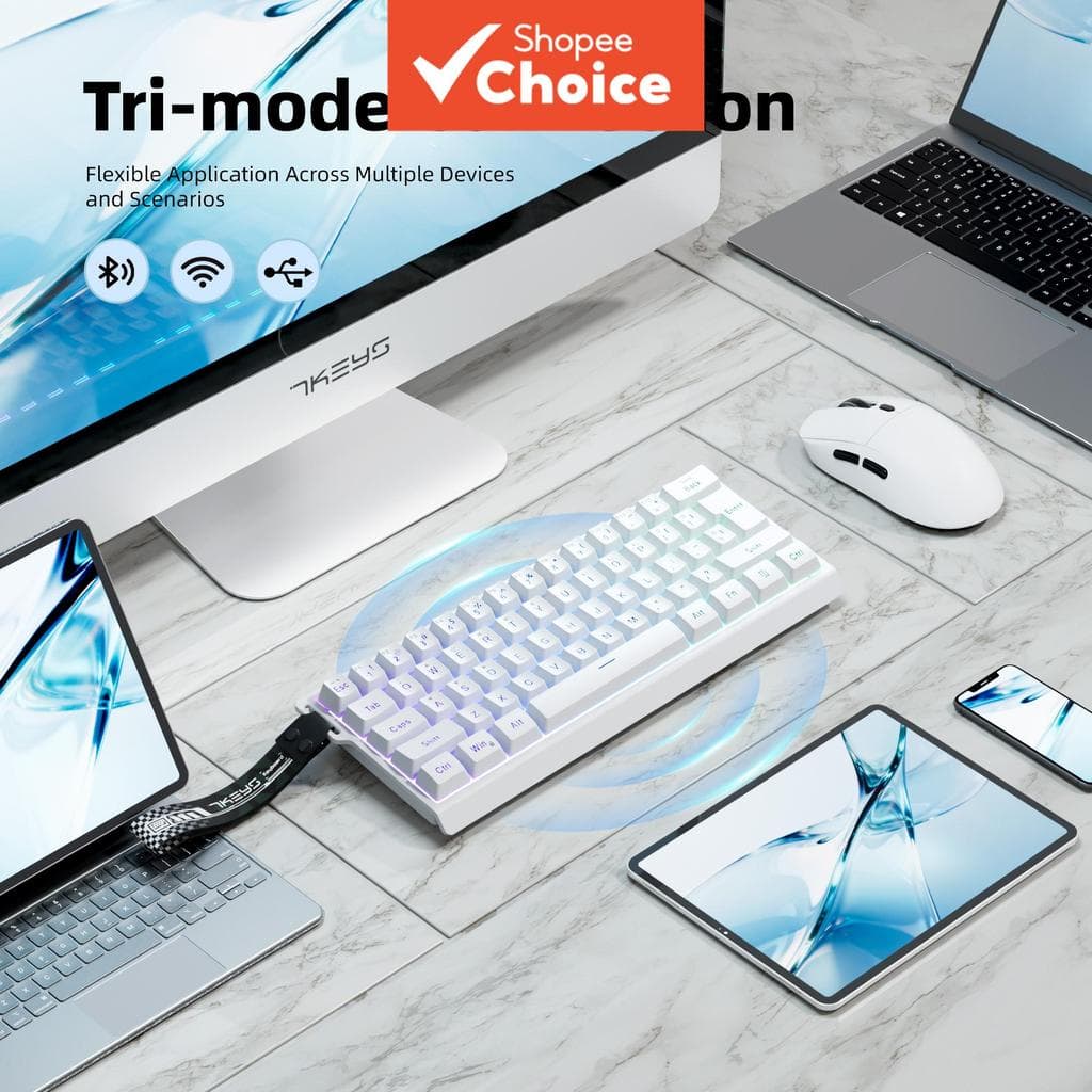 Teclado portátil pequeno com fio e Bluetooth para notebook, tablet e jogos