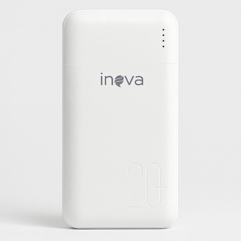 Powerbank Inova 20000mah Branco 2 Saídas Usb E Tipo-c