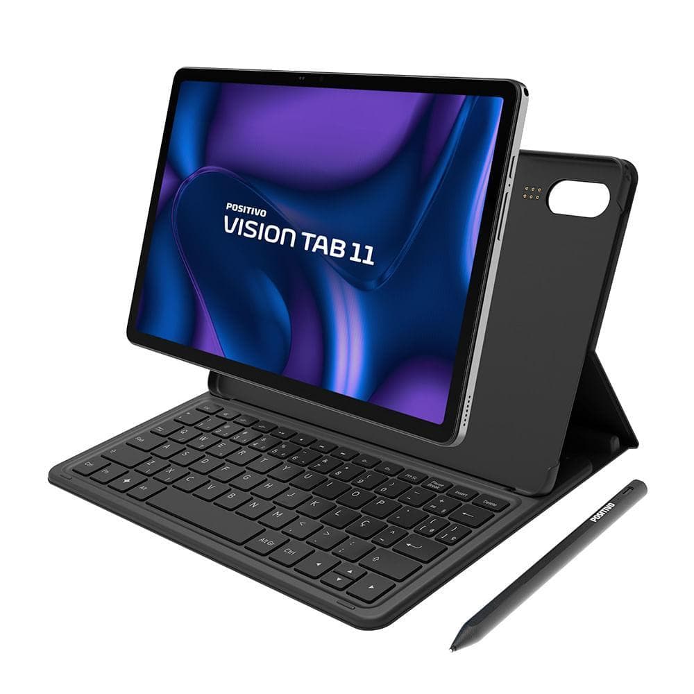 Tablet Positivo Vision TAB 11 com Capa Teclado e Caneta 8GB RAM 128GB 4G 11” Octa rejeição a palma
