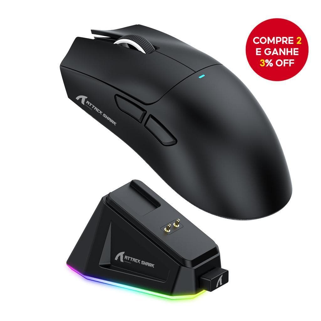 Ataque Tubarão X11 Mouse Bluetooth Para Laptop Sem Fio Com Doca De Carregamento Magnético 63g Leve 22000DPI 2026 Verão N
