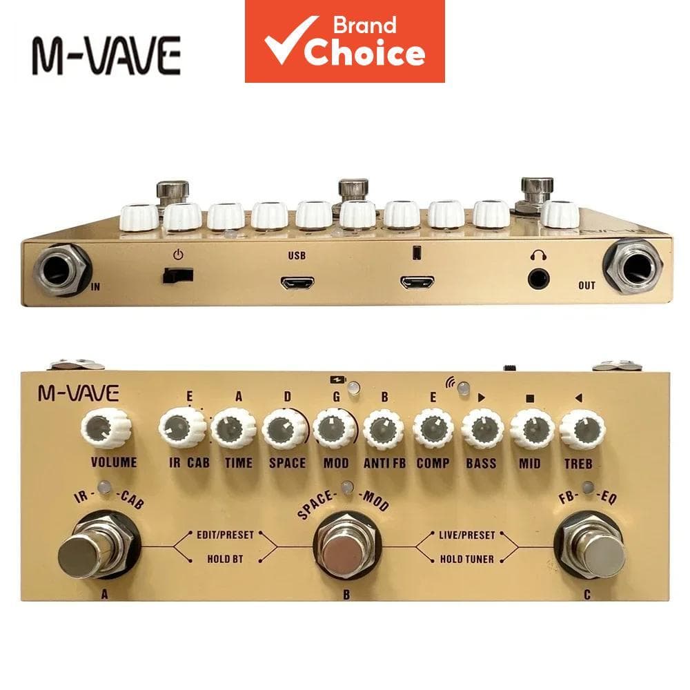 M-vave Cube Baby Pedal de Efeitos Múltiplos Recarregável para Violão Acústico