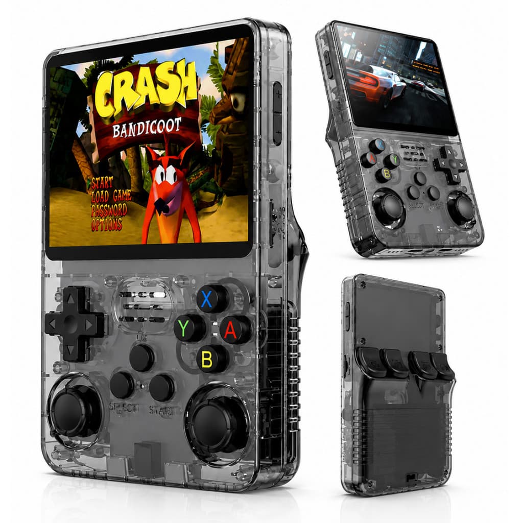 Console Portátil R36S Retrô Linux 64GB com 15000 Jogos Tela IPS 3.5 ANJGG BRASIL