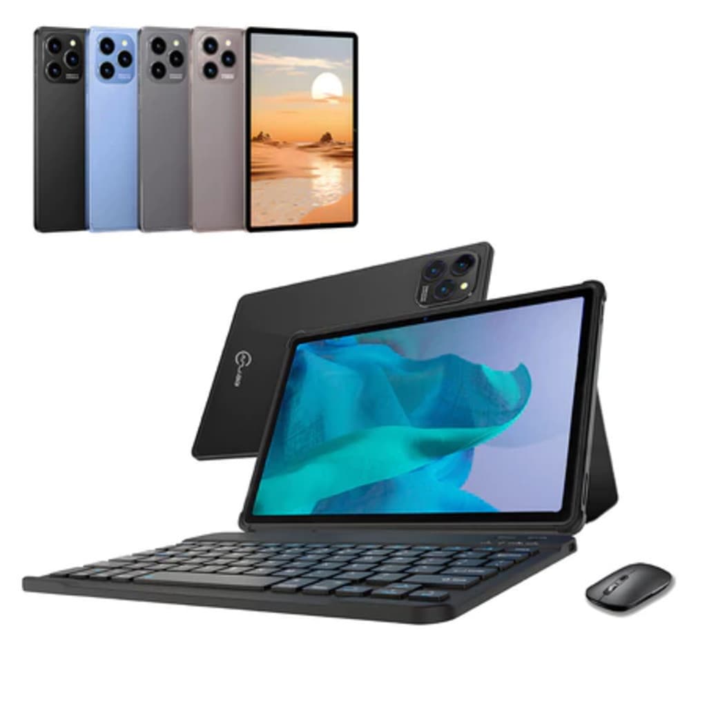 Tablet 10.1” com Teclado+Mouse 6GB RAM 128GB Android 13 Câmera 50MP Moby