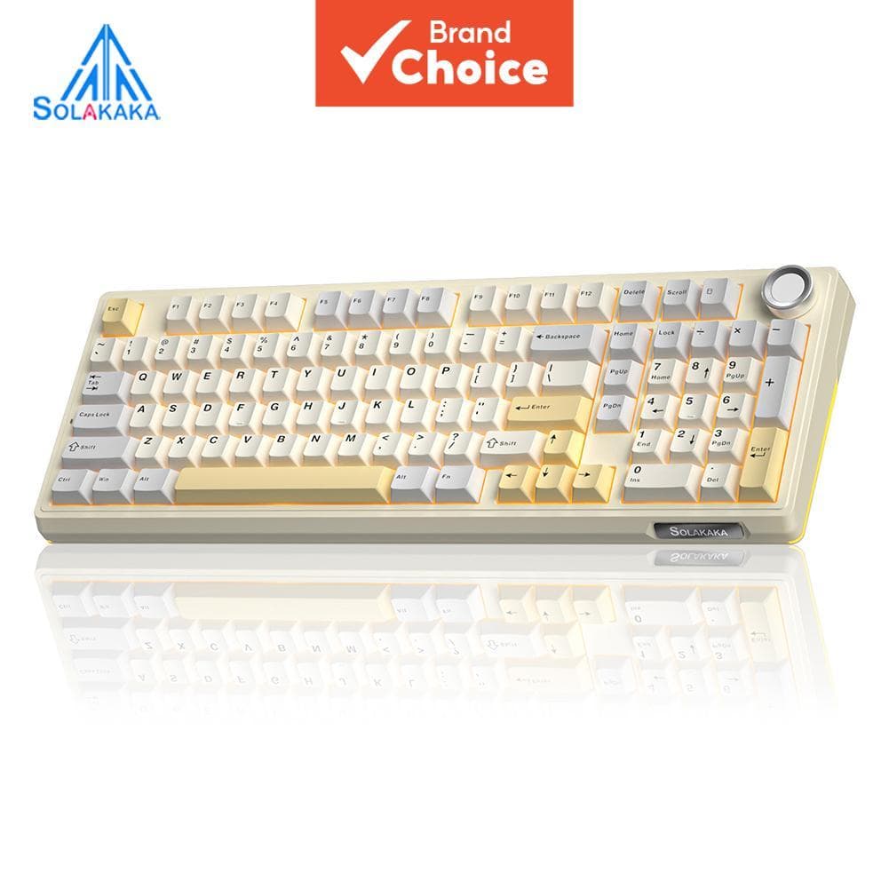 SOLAKAKA Ki99 PRO Teclado Mecânico 99 Teclas Tri-Modo Troca Rápida RGB Com Botão Teclado Personalizável