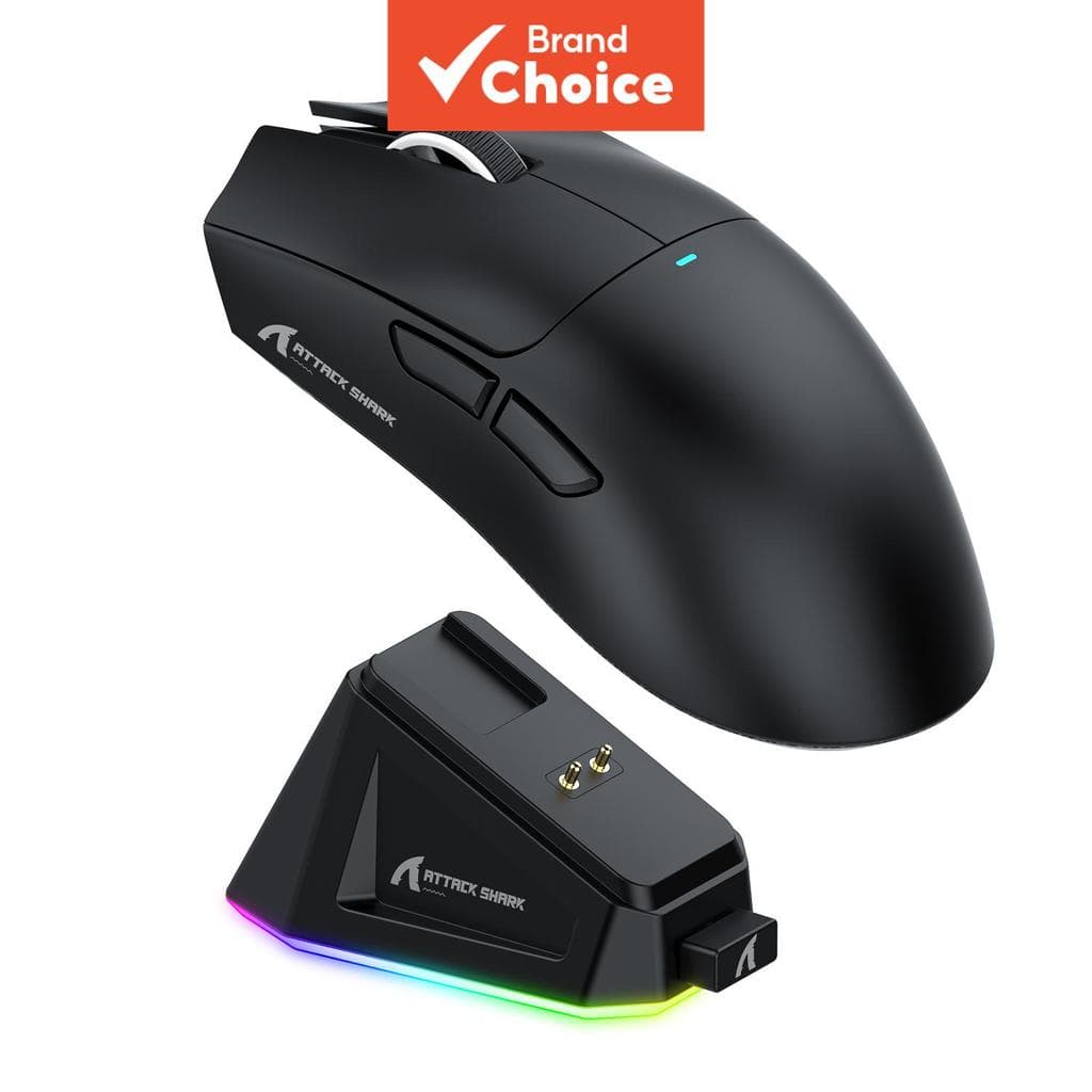 Mouse Gaming Sem Fio Attack Shark X11 – 22.000 DPI, RGB, 63 g ultraleve, com base de carregamento