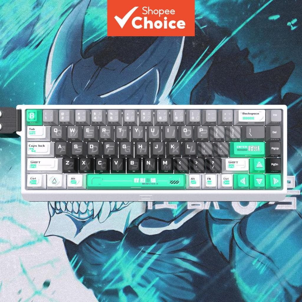 Keycaps 135 Teclas Kaiju PBT Estilo Cereja Impressão Lateral Translúcido Corante-Sub Para Teclado 61/64/68/87/96/104/108