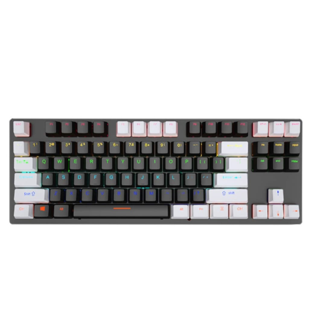 Teclado Semimecânico Gamer luminação Rainbow E Controle De Volume Com Fio