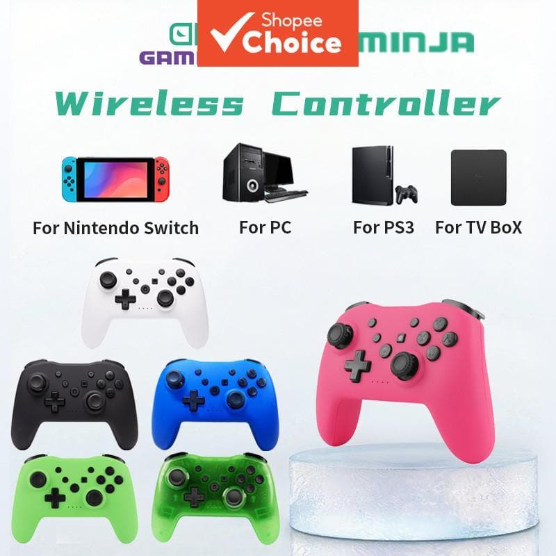 GAMINJA NS017 Gamepad compatível com Switch/PS3/Smart TV Box/PC, sensor de movimento de seis eixos com motores duplos,