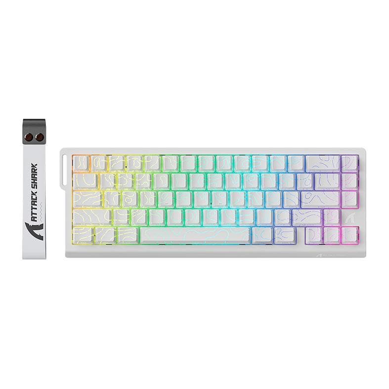 Teclado Magnetico Attack Shark X68 HE, RGB, Switch Magnetico Linear, White Contours, X68-HE-WHITE-CONTOURS