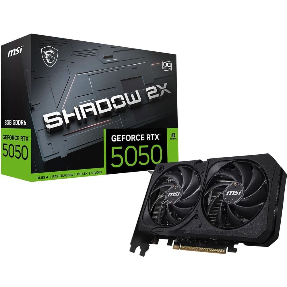 Placa de Vídeo NVIDIA GeForce MSI RTX5050 8GB Shadow 2X OC GDRR6 128 Bits - 912-V538