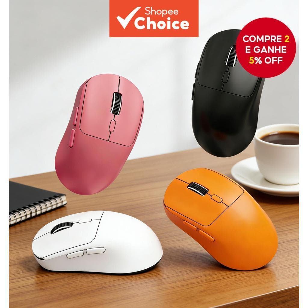  Mouse Bluetooth sem fio, recarregável, bateria de longa duração | Compatível com BT5.2 e receptor USB | Compacto e
