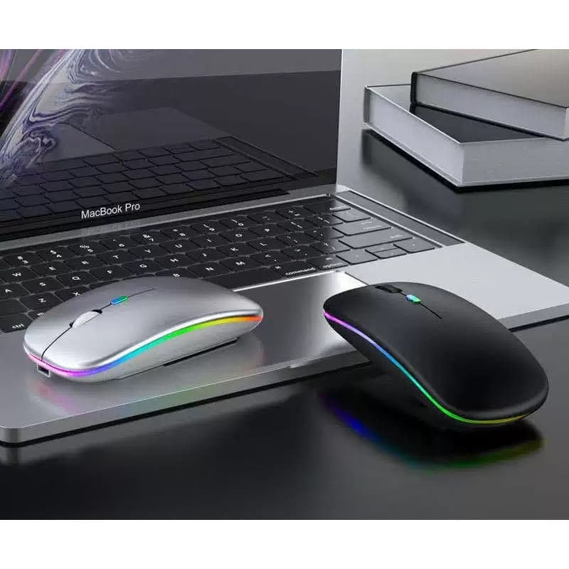 Mouse Sem Fio Recarregável Wireless Led Rgb Ergonômico Novo