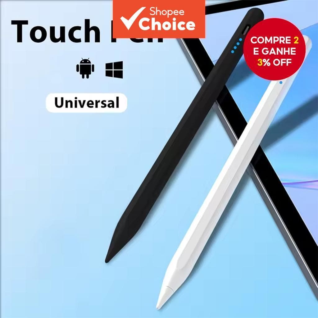  Caneta Touchscreen Universal Compatível com iOS, Android e Windows, Tablet e Celular, Adequada para Samsung, Huawei,