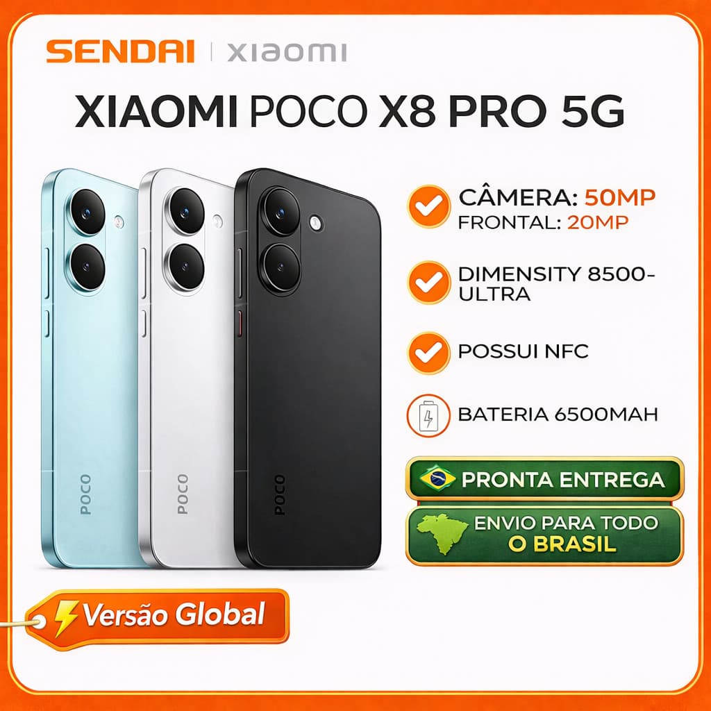 Celular Smartphone Xiaomi Poco X8 Pro 5G 256GB / 512GB Versão Global Original Lacrado Envio Imediato
