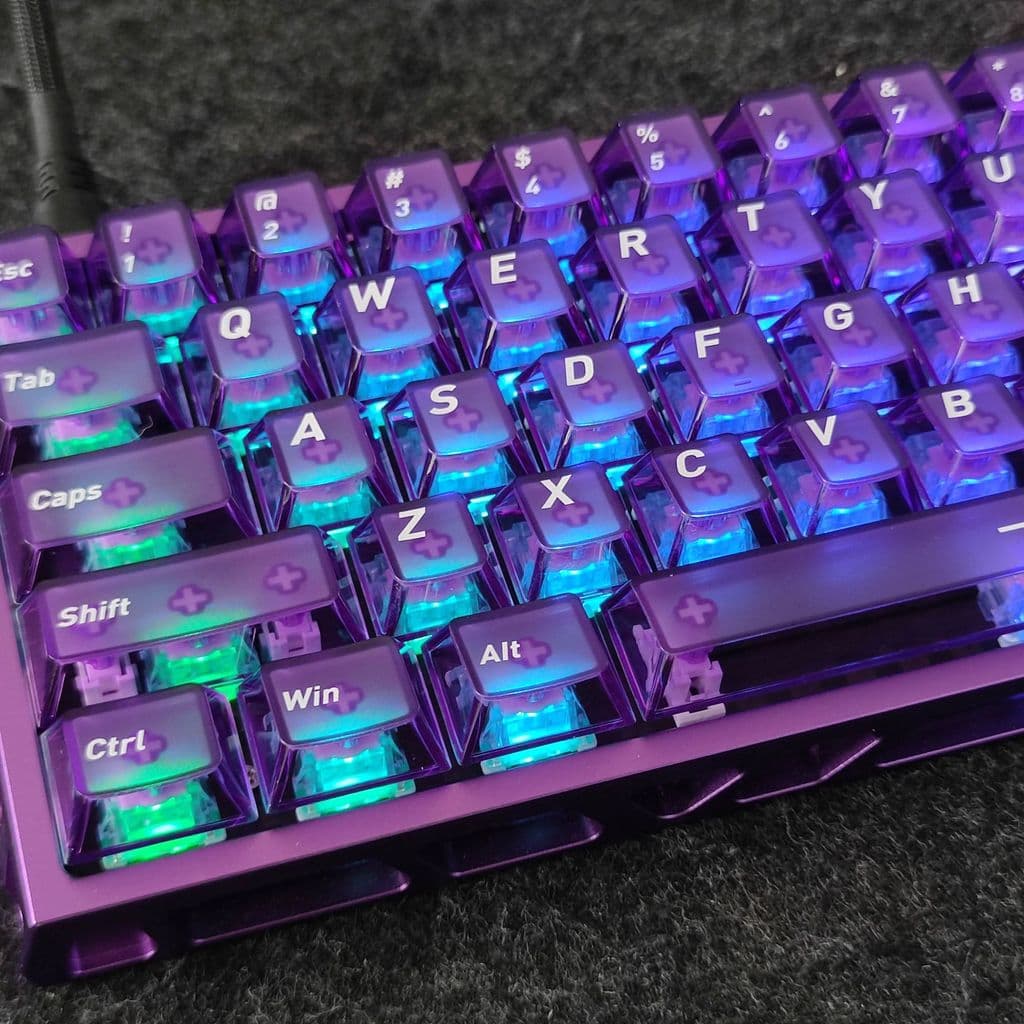 118 Teclas Nevoeiro Roxo Transparente PC Keycaps Duplo Tiro Cereja Perfil Chave Para Teclado Mecânico
