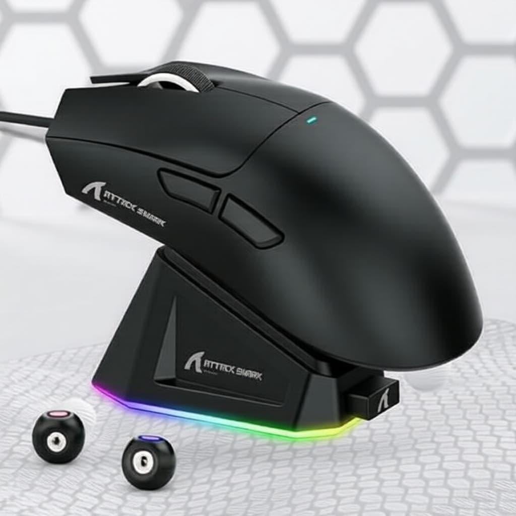 ATTACK SHARK X11 Mouse Gaming com Base de Carregamento Magnético Sensor PixArt PAW3311 Suporte Bluetooth 2.4G Wireless