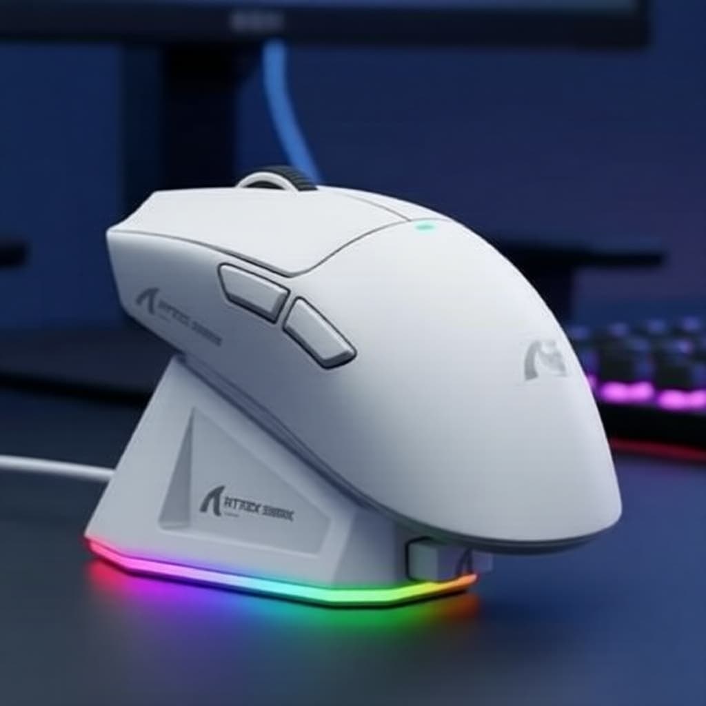  Mouse Gamer Sem Fio Attack Shark X11 Modo Triplo 2.4G BT5.0 22000DPI RGB Recarregável PC桌上清洁竞技专业电竞装备